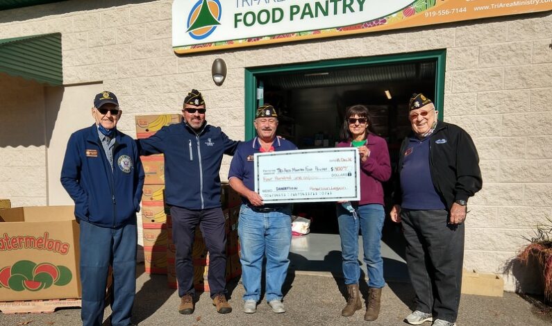 Legion honors pantry volunteers with visit, donation