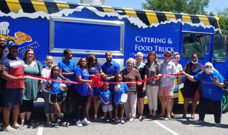 Crumbstruction catering ribbon cutting